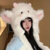 O1CN01s5yETf1pus9Jm0jzd_2215492865421-0-cib.jpg Cute Cartoon Butter Bear Plush Leefeng Hat For Women In Winter Warmth And Deepening Ear Protection Riding Photo Pullover Hat