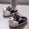 Men & Women Cartoon Dog Cotton Slippers | Warm Plush Indoor Shoes UK