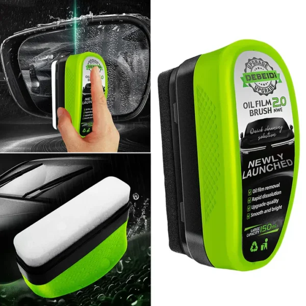 Buy Automotive Car Oil Film Cleaning Brush with 150ml Glass Oil Film Remover for Windshield & Windows