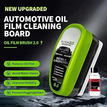 Buy Automotive Car Oil Film Cleaning Brush with 150ml Glass Oil Film Remover for Windshield & Windows